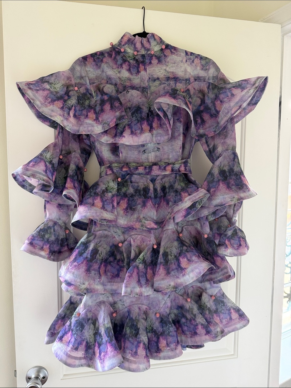 Zimmerman Ruffle Tiered Dress with Belt - Picture 9 of 13